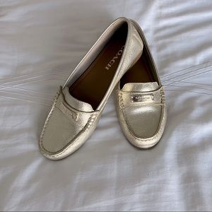 Chic Coach Fredrica Gold Flats, Like New.